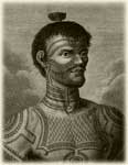A waist picture of a man from the Nukagiva Island (The Atlas of the-round-the-world travel of Captain Kruzenshtern)